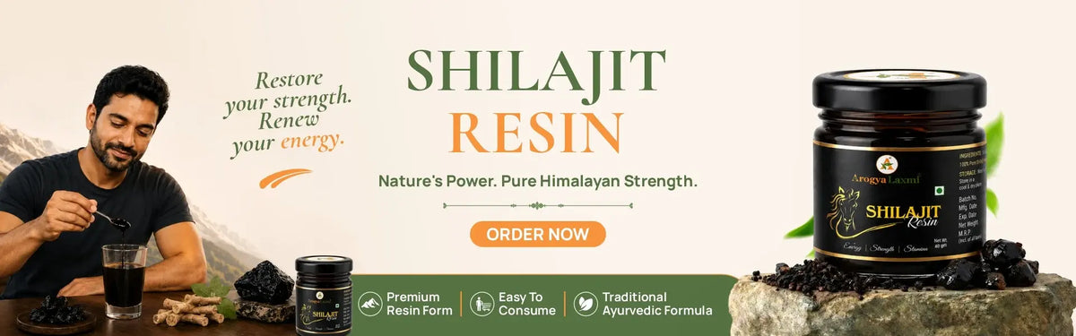 Arogya Laxmi Shilajit Resin Website Banner